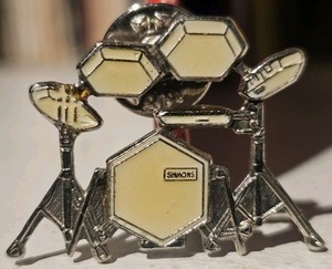 Rare Vintage Simmons Lapel Pin Drum Kit Pinback Badge Button Electronic Cymbals