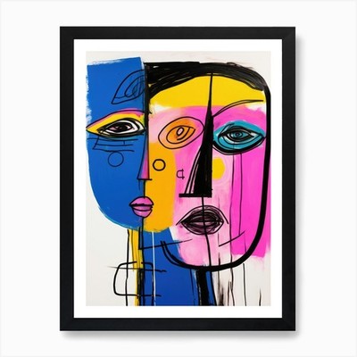 Two Faces 3 Kunstdruck gerahmt Wandbild Poster Leinwanddruck Bild