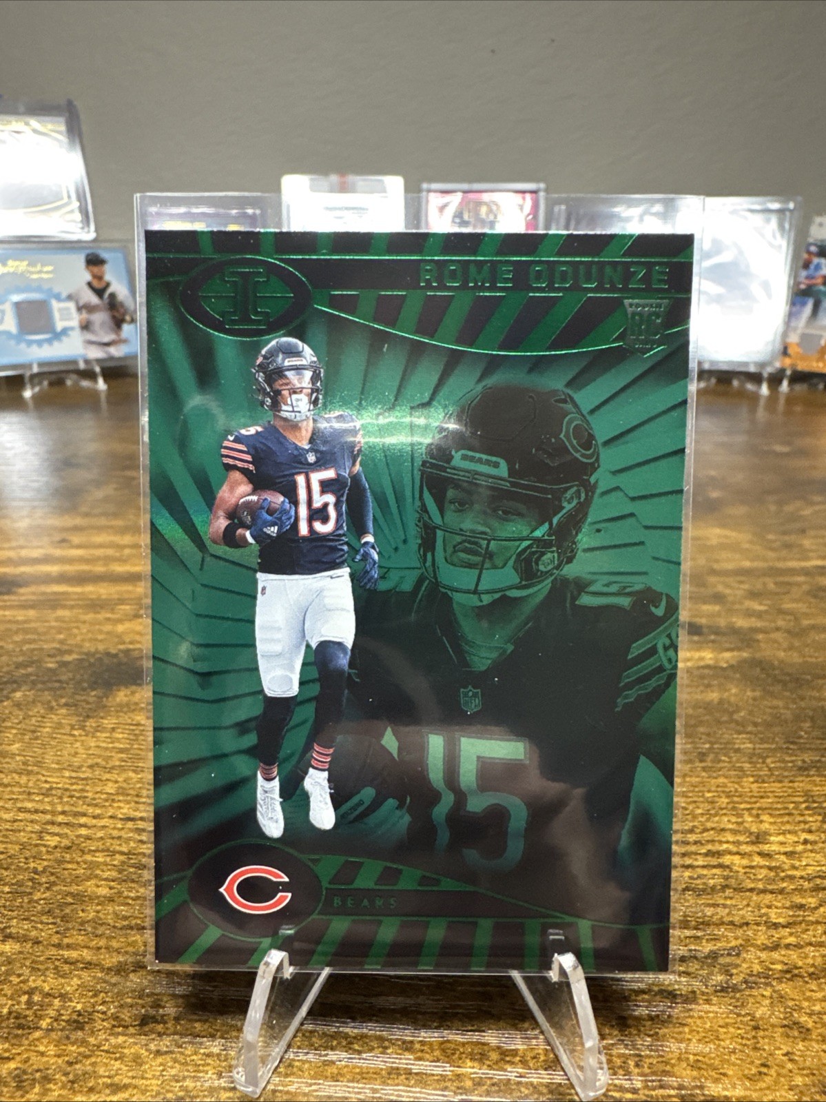 2024 Panini Illusions - Rome Odunze #14 Trophy Collection Emerald (RC)