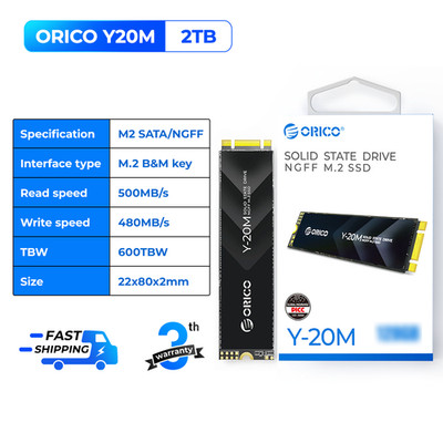 ORICO 2TB M.2 SATA SSD Internal Solid State Drive M.2 NGFF SSD 500MB/S