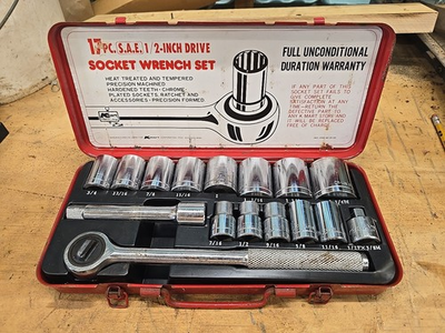 #ad Kmart Auto 17 PC 1 2 Socket Wrench Set $50.00