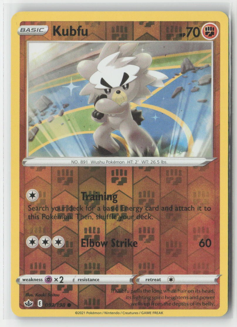 Kubfu 093/198 Common Chilling Reign Pokemon Reverse Holo Near Mint