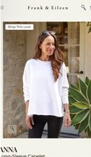 Frank  Eileen Anna White Long-Sleeve Capelet Sweatshirt XL