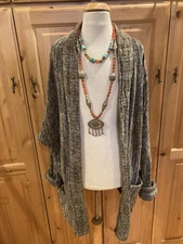 Lynn Yarrington Vermont Fiber Artist Hand-Woven Chenille Art to Wear Cardigan