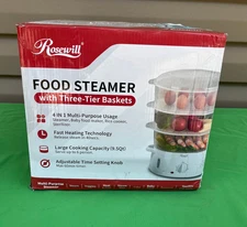 NWT Rosewill Food Steamer With Three Tier Baskets