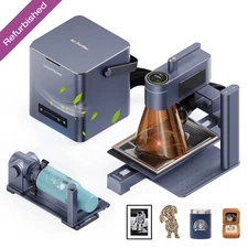 Refurbished LaserPecker LP4 10W Laser Engraver with Slide Rotary Smoke Purifier