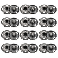 50Er Set DruckknöPfe Zum AufnäHen 17Mm Metall DruckknöPfe, Schwarz