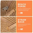 Woven Straw Crossbody Bag Compact Summer Beach Purse 6in Travel Tote – Natural photo 4