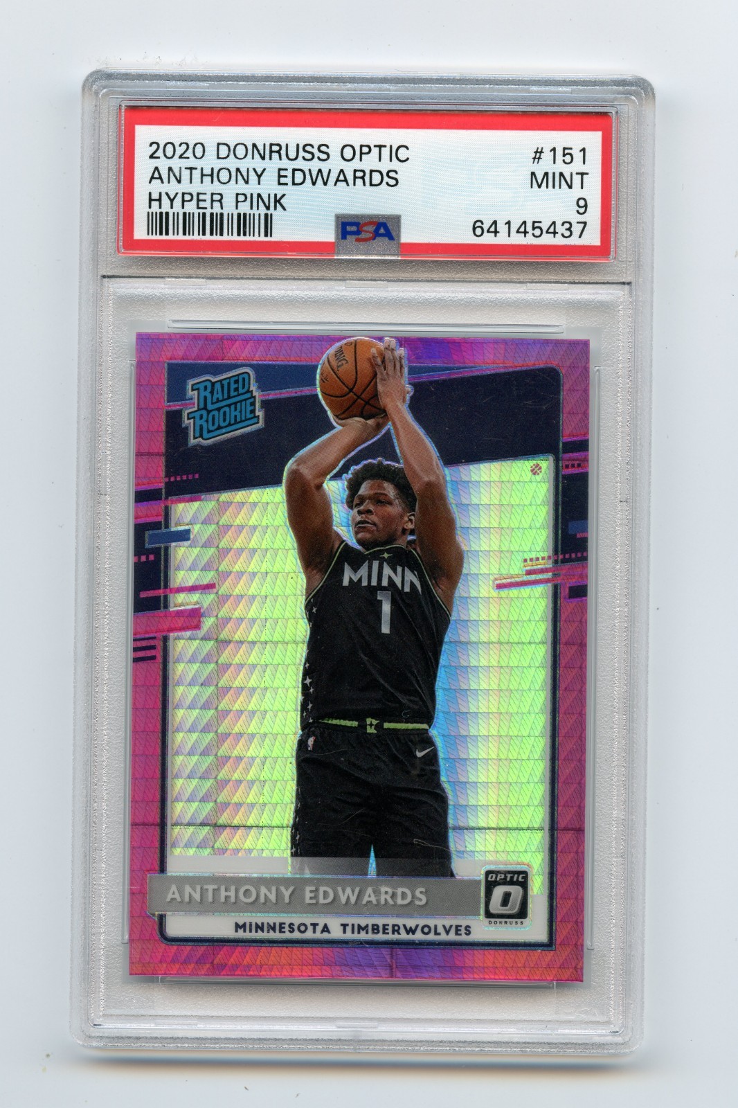 2020-21 Panini Donruss Optic - Rated Rookie Anthony Edwards #151 Hyper Pink