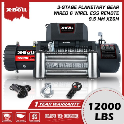 #ad X BULL 12000LBS Steel Cable Trailer Truck Electric Winch 12V amp; Mounting Bracket $299.90