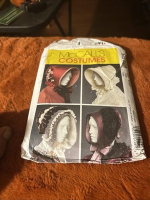 MCCALLS 5129 M5129 HISTORICAL COSTUMES BONNETS HATS RIBBONS RUFFLES LOVELY UNCUT