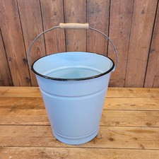 schöner Emaille Eimer wasserdicht Email 10 Liter alt Wassereimer blau