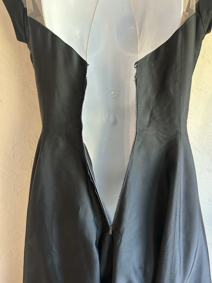 Vestido de cóctel vintage años 50 Peggy Hunt negro ilusión encaje 4 6 New Look reloj de arena Foto 4 de 4