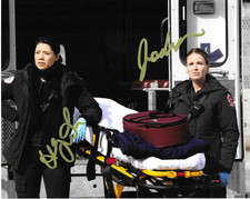 * JOCELYN HUDON & HANAKO GREENSMITH * signed 8x10 photo * CHICAGO FIRE * COA *