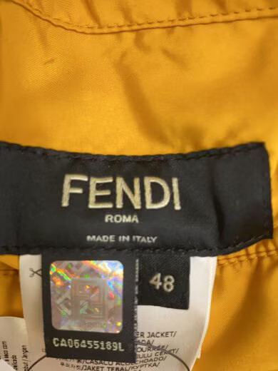 FENDI Down Jacket/ Size 48/ Polyester/ Yellow/White/ Solid Color/ FFA526 AEMM thumbnail 3
