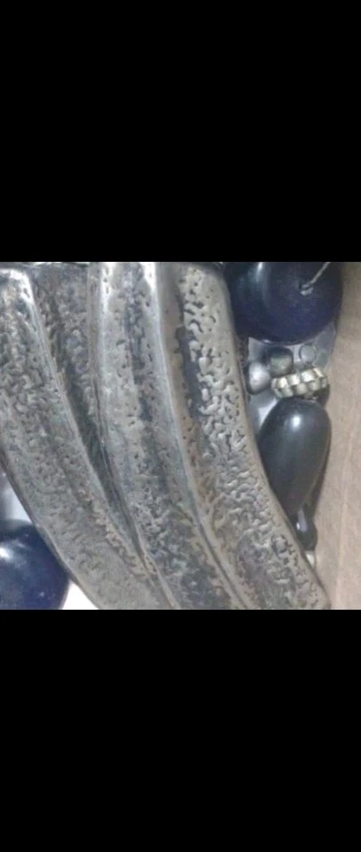 Collar monocromático duradero sin marca a rayas plateadas grueso blanco negro Foto 2 de 4