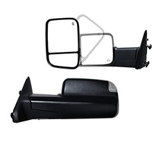 Pair Towing Mirrors fit 09-16 for Dodge Ram 1500 2500 3500 with Turn Black