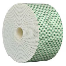 3M 4008 Double-Sided Foam Tape, 4 In W, 5 Yd L, 1/8 In, Polyurethane Foam,