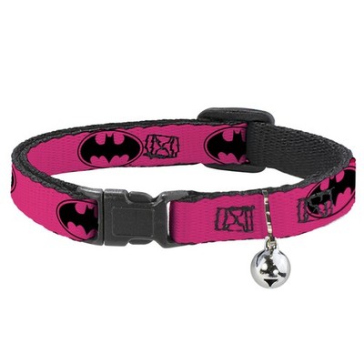 Cat Collar Breakaway with Bell Bat Signal-3 Fuchsia/Black/Fuchsia NA (US IMPORT)