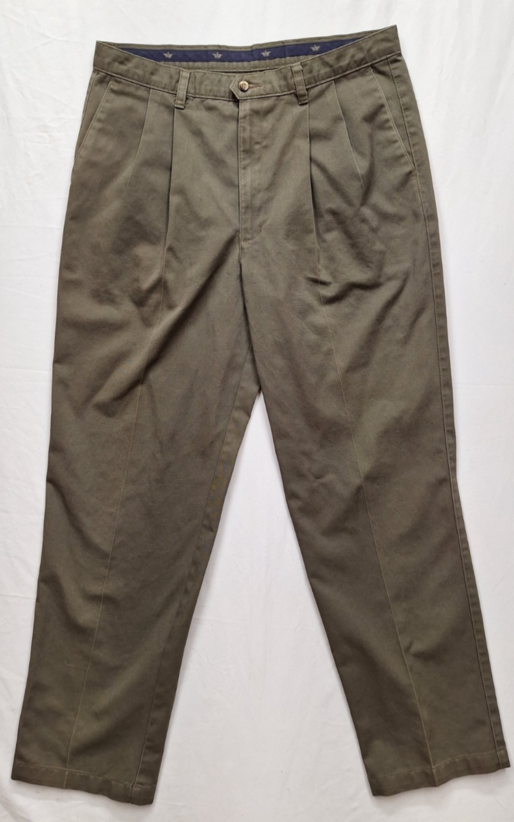 Vintage 90s Dockers made in USA Olive Green Khaki Pants 36x32