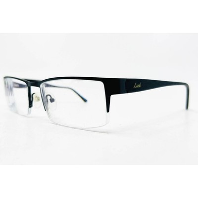 Link Occhiali Eyeglasses Men Black Half Rim Rectangular Frame 54-17-135