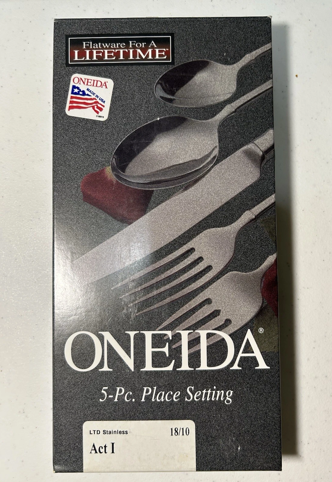 Vintage ONEIDA Act I 18/10 5-Pc LTD Stainless Steel Set - Glossy Handle & Bowl