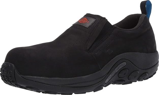 Merrell Uomo Jungle Moc Scarpe da Costruzione in Pelle Nera Slip On Composite 6 5