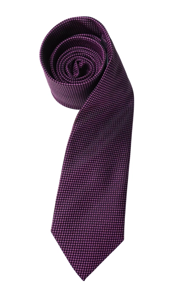 Corbata Enzo Mariani Hombre Talla Única Púrpura Estampado Punta Pura Seda Foto 2 de 4