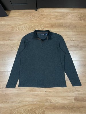 Chaps Pullover Grau Herren XL Quarter Zip Smart Casual Old Money Vintage Style