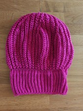 Ladies M&S Pink  Winters Beanie Cap One Size 67% Acrylic 33% Polyester