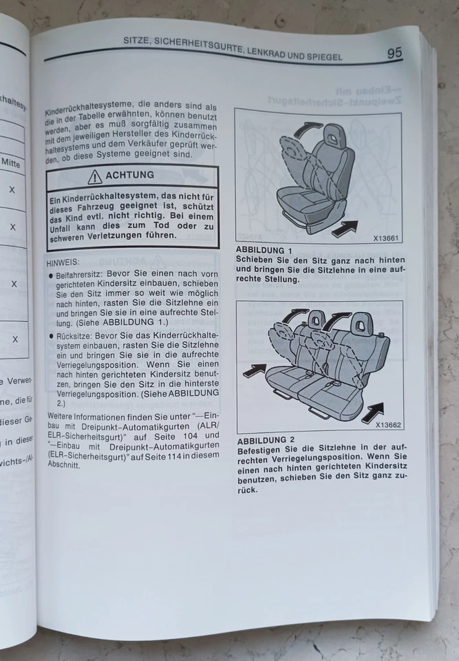 Betriebsanleitung Toyota Rav4 Istruzioni Seconda Serie 2000/2006 XP10 Deutsche  - Immagine 4 di 4