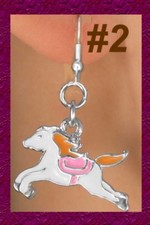 Earrings HORSE Children Jewelry Kids Girls Pink Charm Equestrian Rodeo Western