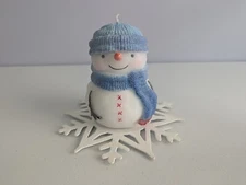 Snowman Christmas Candle Snowflake Holder 6" Winter Decorative Vintage Kohls