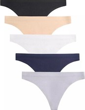 5 Pack New Seamless Women Underwear Thongs No Show Ladies Panties No Line XL
