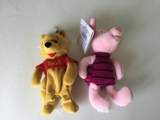Vintage Disney Store Piglet  Pooh Bean Bag Plush 8 Inch New With Tags