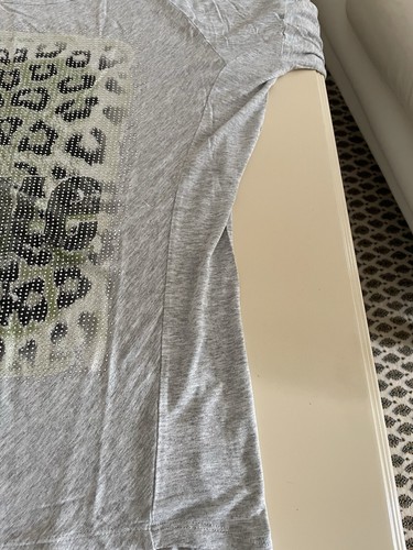 MARGITTES Luxus Shirt Bluse Top grau Glitzer Motiv Leo Gr. ca. 38 evtl. 40 42 - Bild 5 von 8