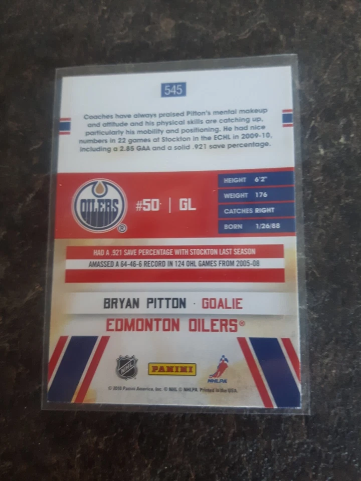 Panini Score 2010-11 Bryan Pitton Rookie RC Card# 545 - Image 2 of 2