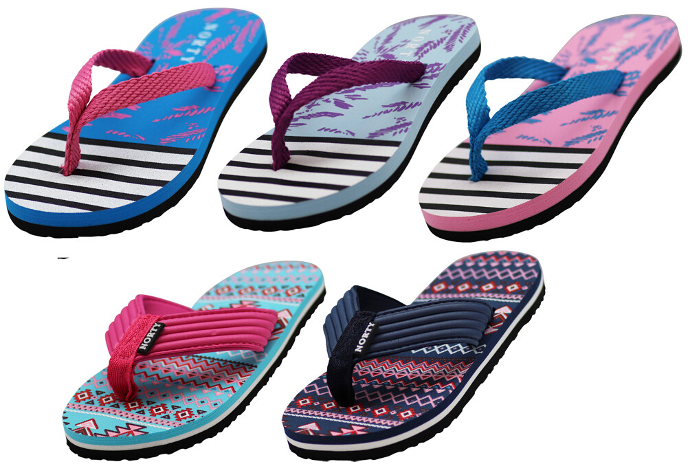 ⭐︎ NORTY Girl's Casual Flip Flop Thong Sandals For Beach, Pool or