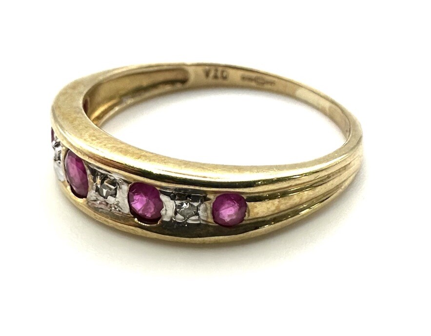 9ct Gold Ruby Diamond Ring 9K Gold Ruby Diamond E… - image 20