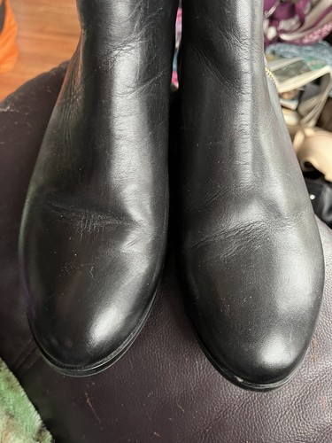 Women’s Black Leather Chelsea Ankle Boots Side Zip From Aldo. Size 10 - Picture 3 of 9