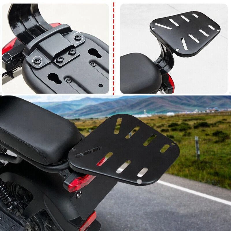 Electric Bicycle Scooter Luggage Rack Goods Shelf Seat Extension Metallic Black - Image 4 of 4