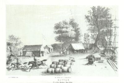 'Sutter, 3 Meilen unten [Sacramento] City', Kalifornien. George Cooper Litho 1853
