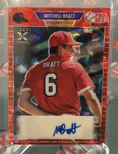 2021 Leaf Pro Set Metal Mitchell Bratt Red Crystal XRC Rookie Auto Rangers