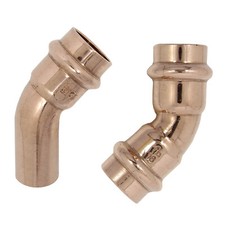 Bogen 45° Grad B Press Heizung und Trinkwasser Pressfittinge DVGW Kupfer Rotguss