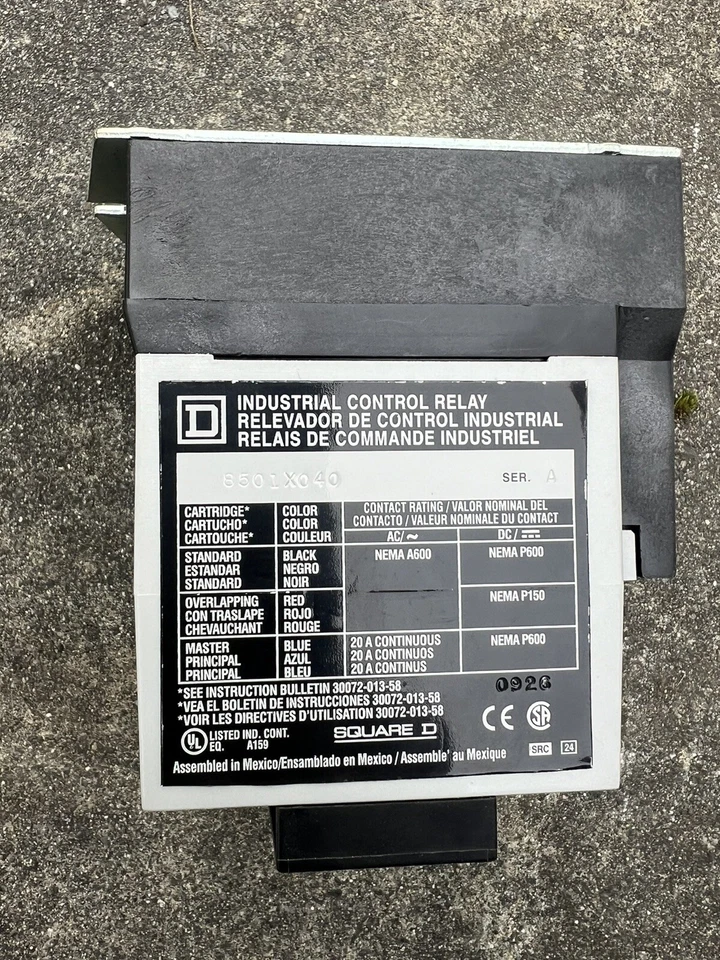RELÉ DE CONTROL CUADRADO D 8501X020 / 8501X020 Foto 2 de 3