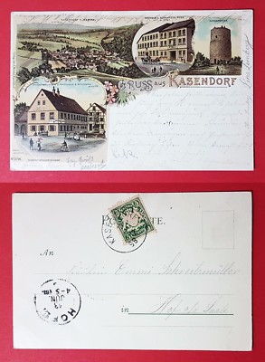 Litho AK KASENDORF in Bayern 1898 Gasthaus zum Goldenen Anker, Mangoldst.( 25061