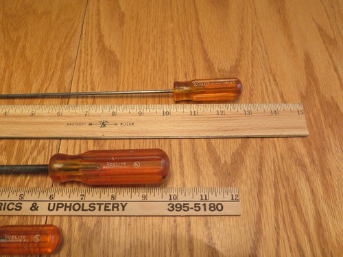 Xcelite Mixed Lot Flat, Phillips Head Screwdrivers, Amber Handle, Lot of 6 - Picture 17 of 17