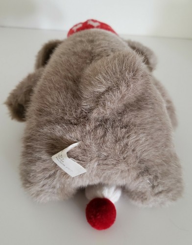 Target Stores Tan Plush Puppy Dog w/Holiday Knit Hat & Scarf, 10" Made in Korea - Picture 7 of 9