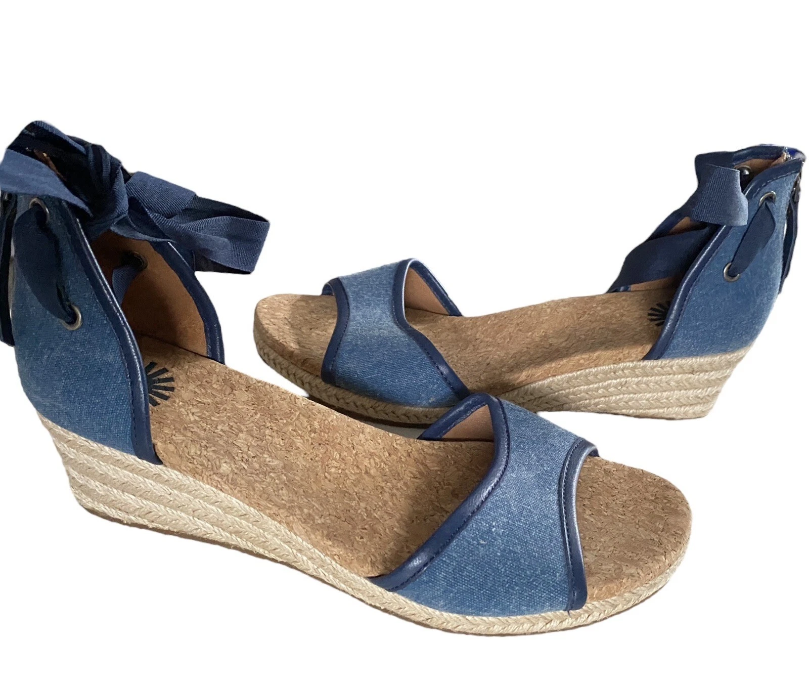 Sandali Ugg taglia 8 5 Amell blu denim zeppa sandali
