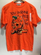 Youth Halloween Tee Shirt YOU WANNA PIECE OF ME Orange Pumpkin Size L New
